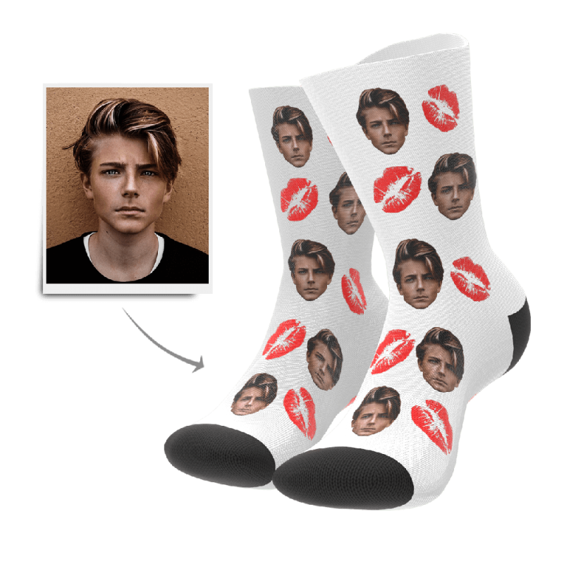 Personalized Face Socks Valentins’s Day  Christmas Gift For Her