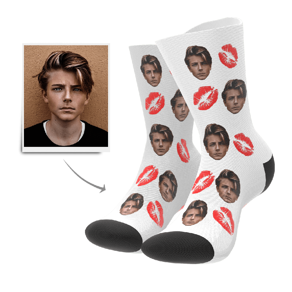 Personalized Face Socks Valentins's Day Christmas Gift For Her