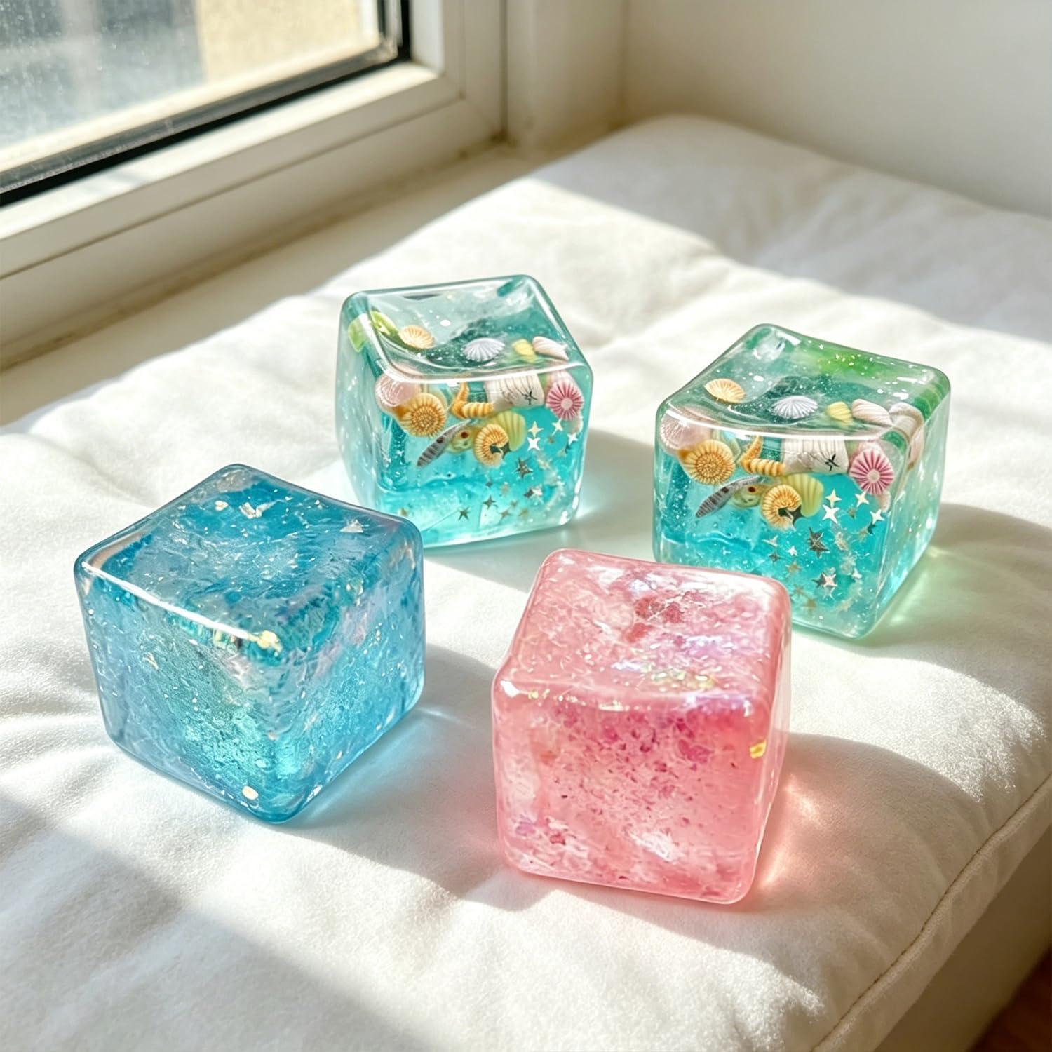 Ice Cube Squishies, Stress Relief Squishy Cube, Stress Cube Premium Block Cube Squishy - Image 2