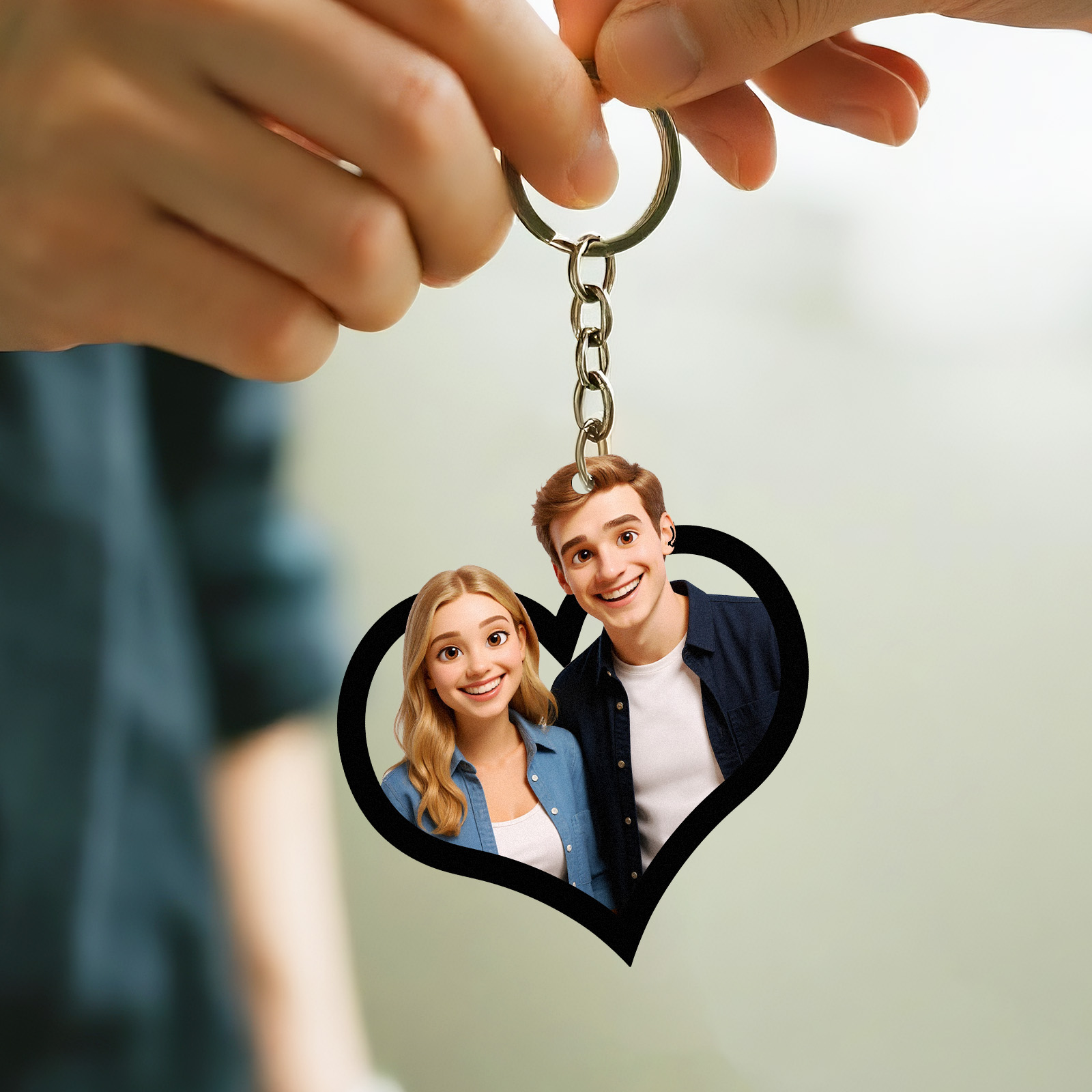 Custom Photo Keychain Anime Cartoon Style Acrylic Keyring
