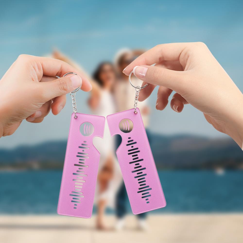 Custom Spotify Keychain Gifts for Family Heart 2 Pieces - Image 2