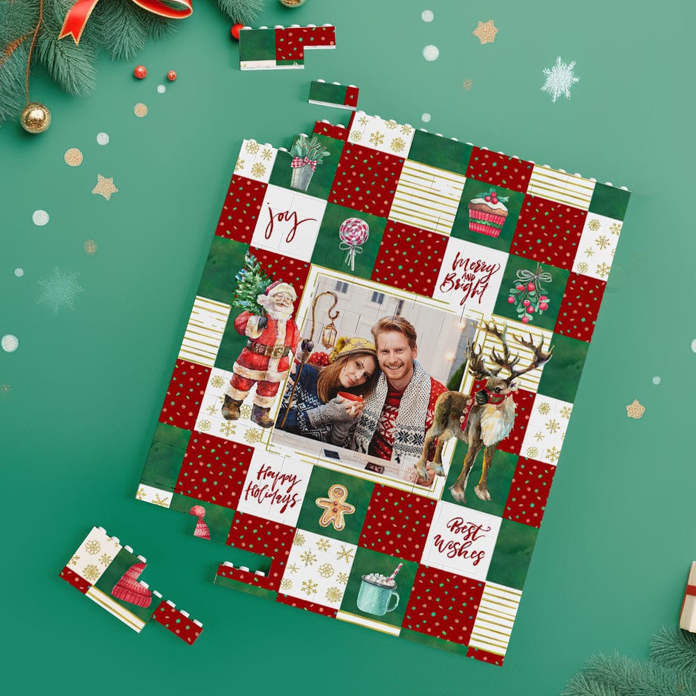 Custom Building Block Puzzle Vertical Building Photo Bricks Best Wishes Happy Hoildays - Image 2