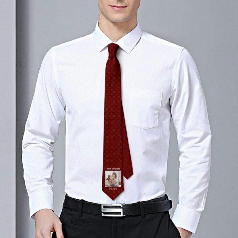 Father’s Day Ties Picture Tie Gift For New Dad – “I Love You Dad”