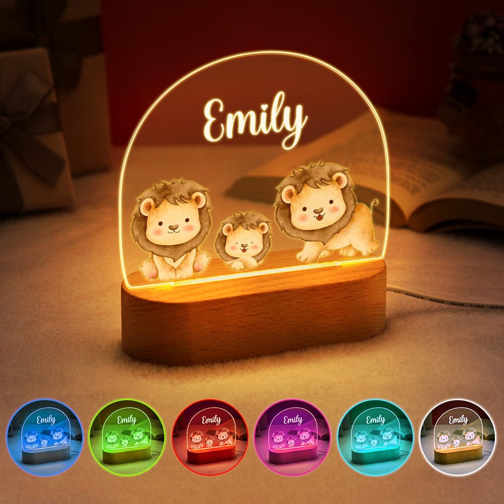Personalized Name Cute Lion Night Light Custom Name Nursery Room Lamp Gift For Kids - Image 4