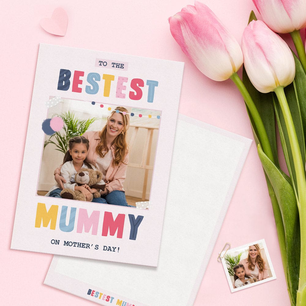 Personalized Card Custom Mother's Day Cards with Photo Bestest Mummy Card Gifts