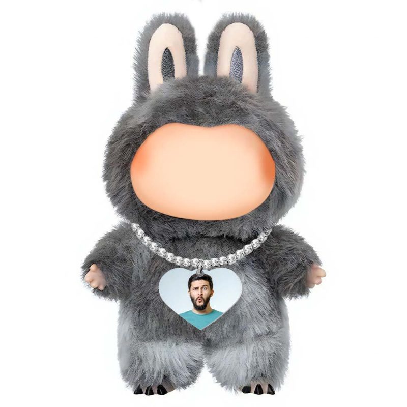 Custom Necklace for Labu Heart Photo Tennis Necklace Love Pendant All Diamonds Necklace Monster Doll Necklace