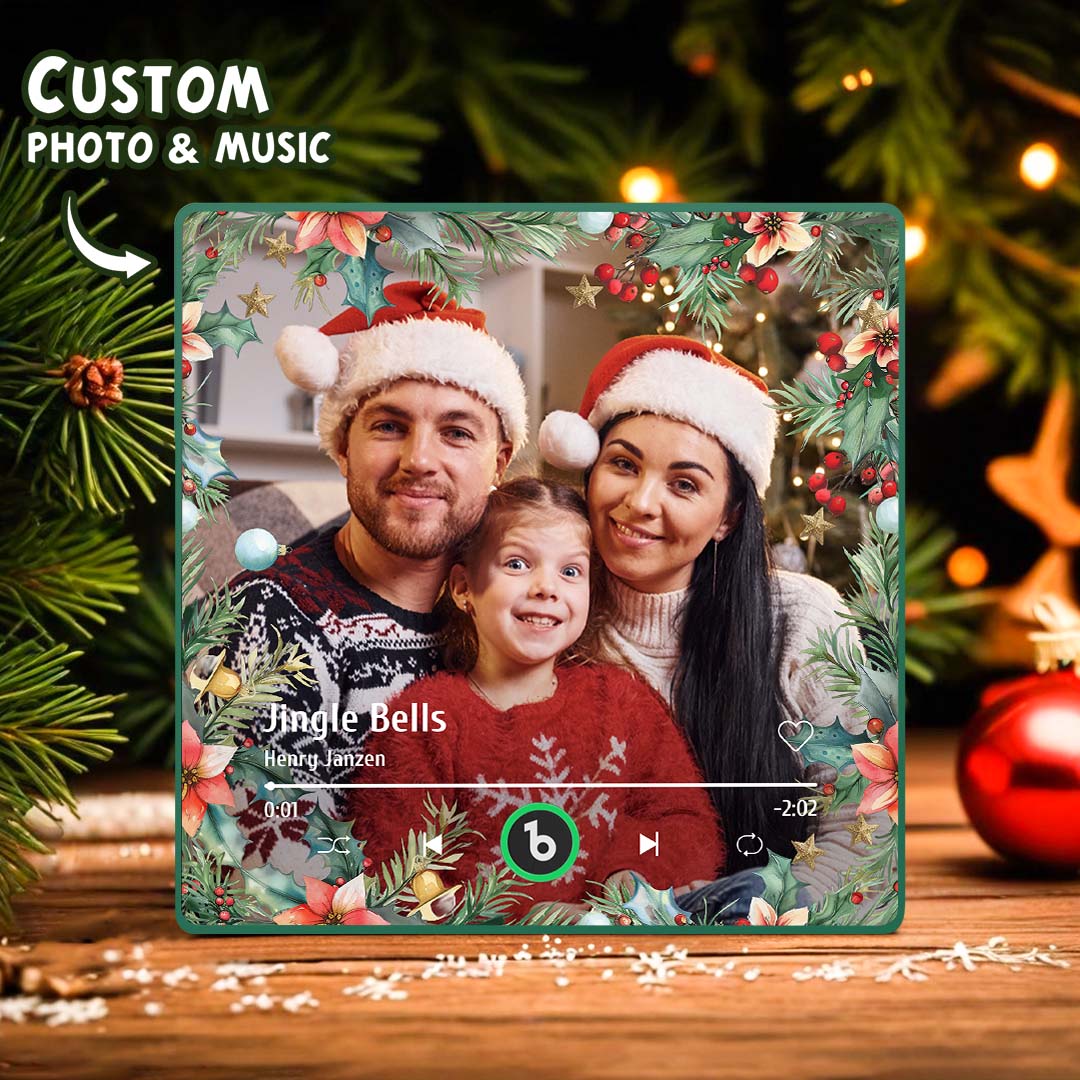 Personalized Christmas Family Photo Music Fridge Magnet Custom Music Magnets Can Play Songs Christmas Gifts for Family - Image 2
