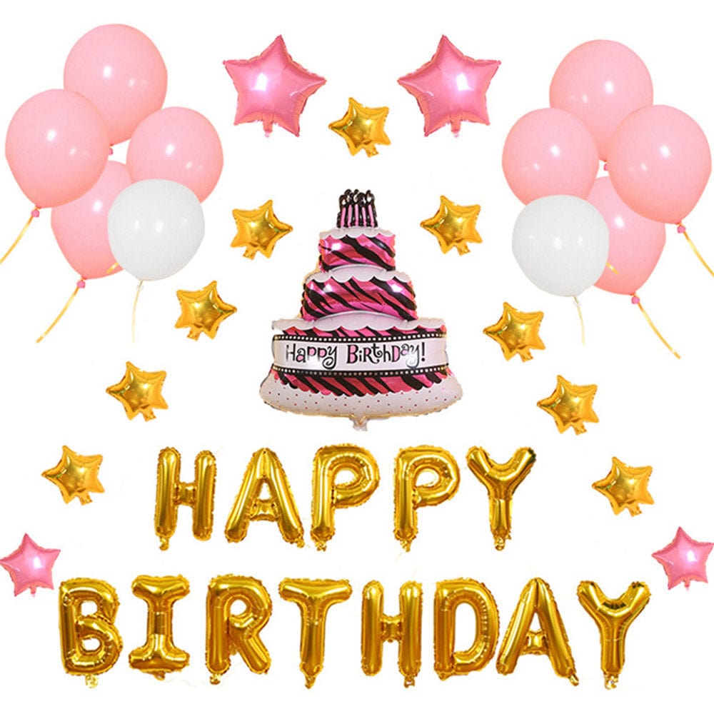 Happy Birthday Cake Balloons Set for Kids Birthday Party Decorations - Image 2