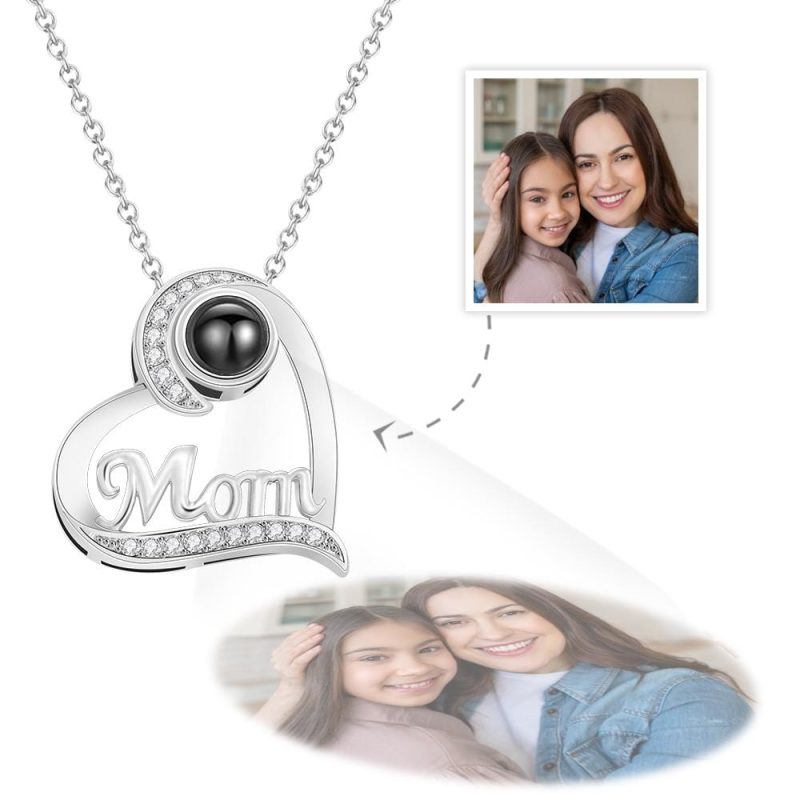 Mother’s Day Necklace Custom Projection Necklace Heart-shaped Gifts for Mom