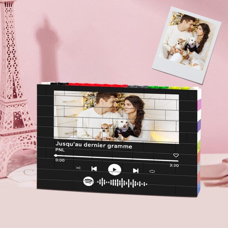Valentine’s Day Gifts Personalised Spotify Code Building Brick Custom Photo Block Colors Brick Puzzles