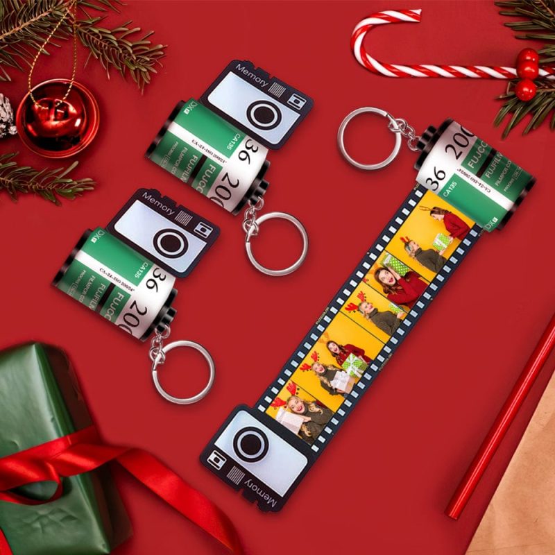 Custom Colorful Camera Film Roll Keychain Romantic Personalized Gifts