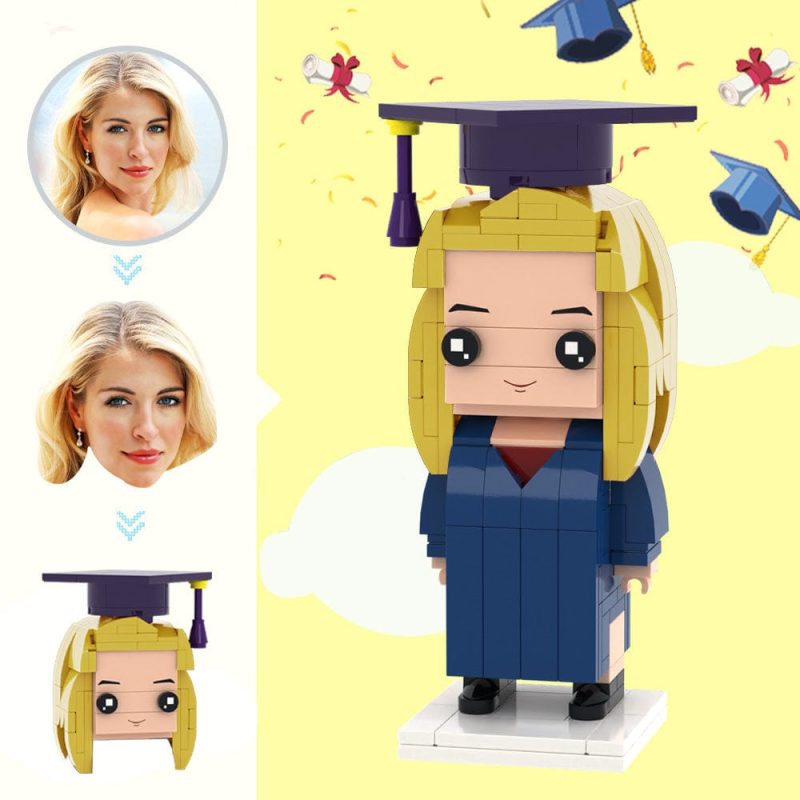 Graduation Gifts Custom Head Brick Figures Personalized Master’s Degree Clothes Brick Figures Small Particle Block Toy Fathers Day Gifts