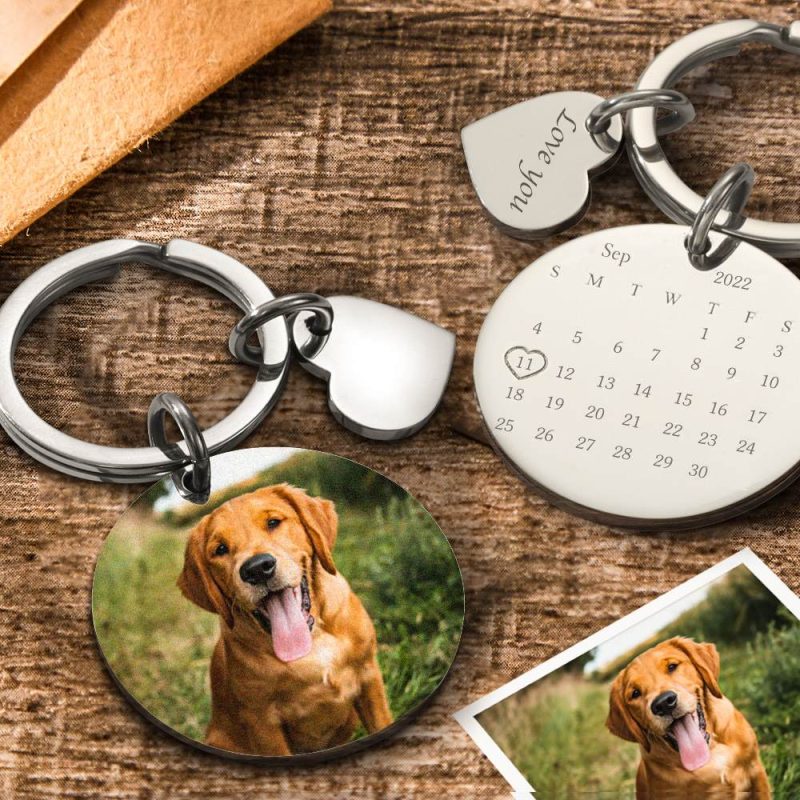 Custom Calendar Keychain Picture Keychains Gifts for Pet Lovers