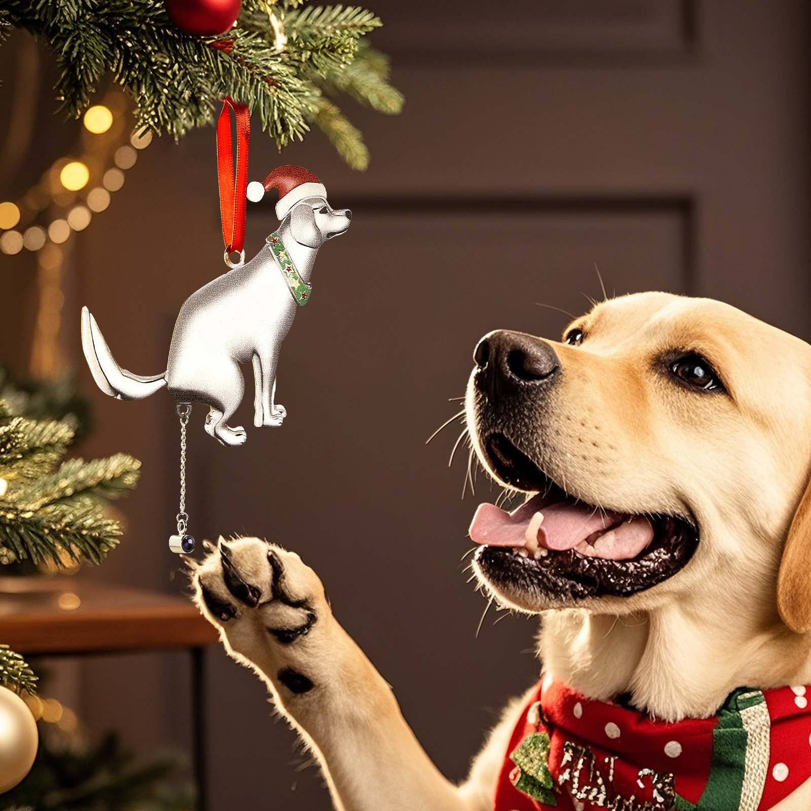 Personalized Projection Photo Christmas Ornament Funny Dog Ornament Gifts for Pet Lovers - Image 2