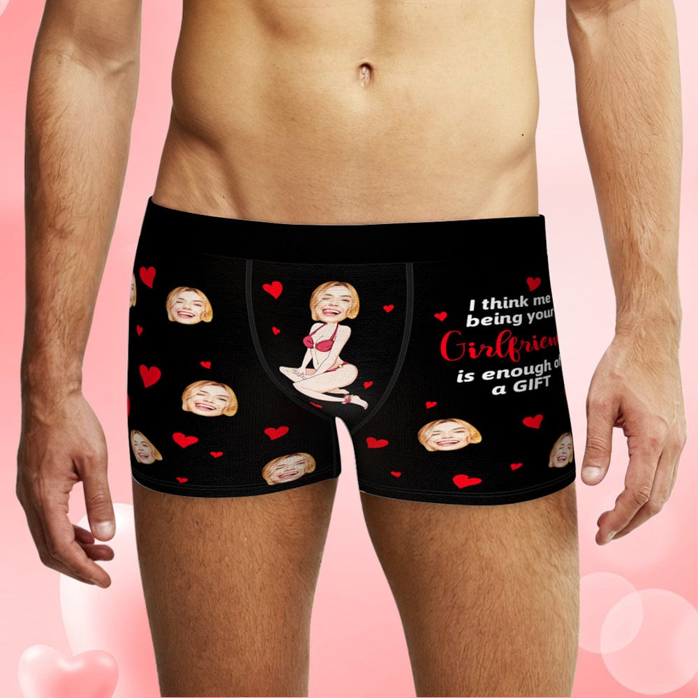 Custom Face Boxer Briefs Personalized Underwear Gift for Boyfriend Happy Valentine's Day - Image 2