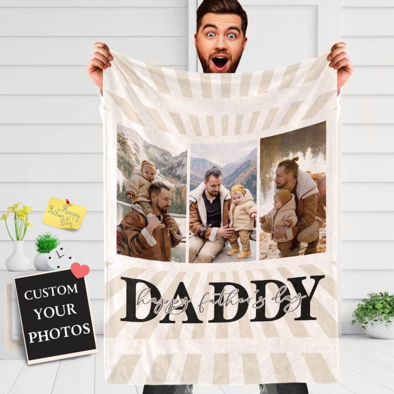 Father’s Day Blanket Gift Custom Photo Blanket for Daddy Father’s Day Gift