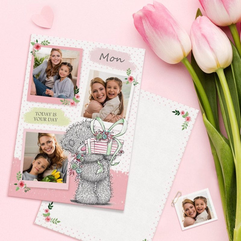 Personalized Card For Mom Custom Tatty Teddy Photo Card Mother’s Day Gifts