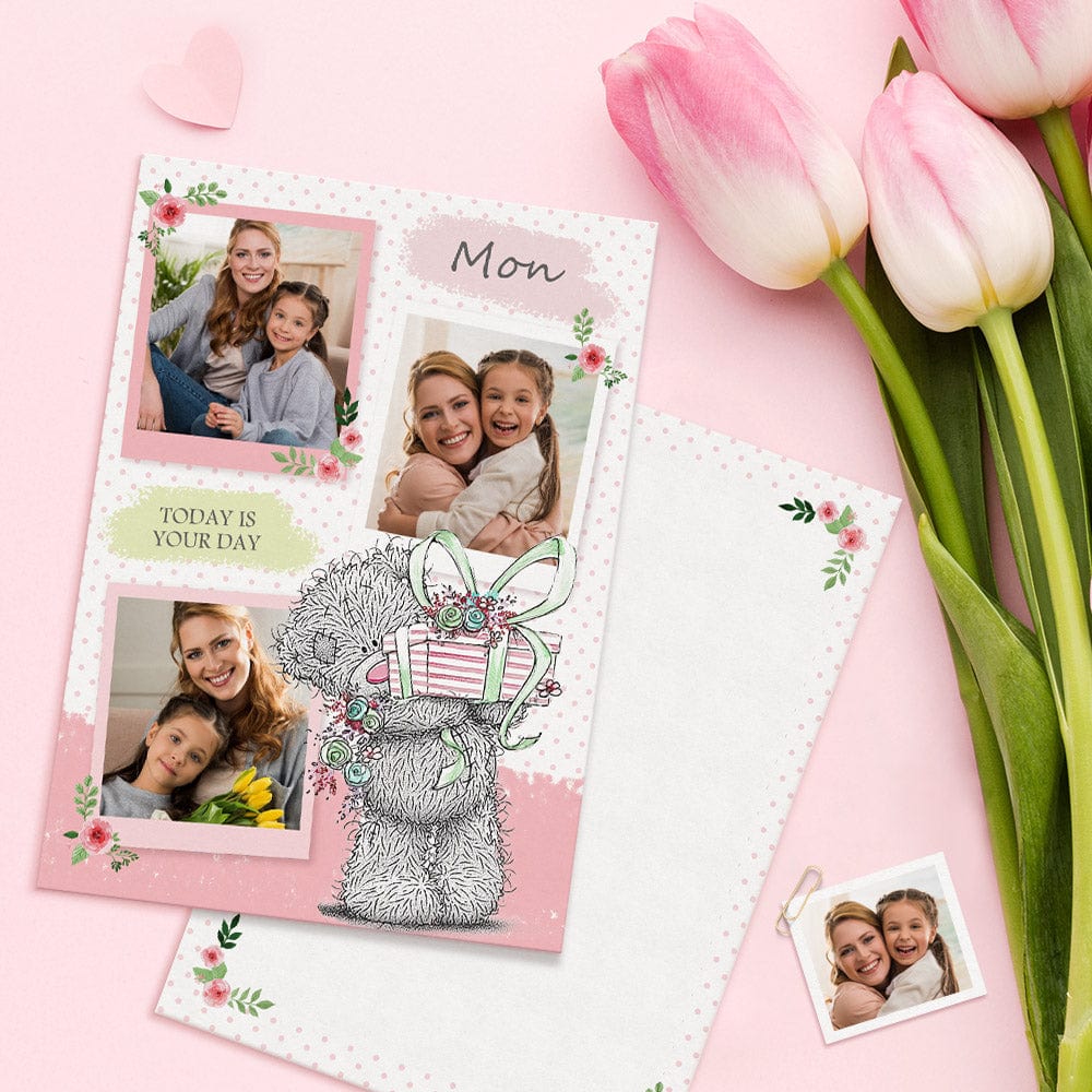 Personalized Card For Mom Custom Tatty Teddy Photo Card Mother's Day Gifts