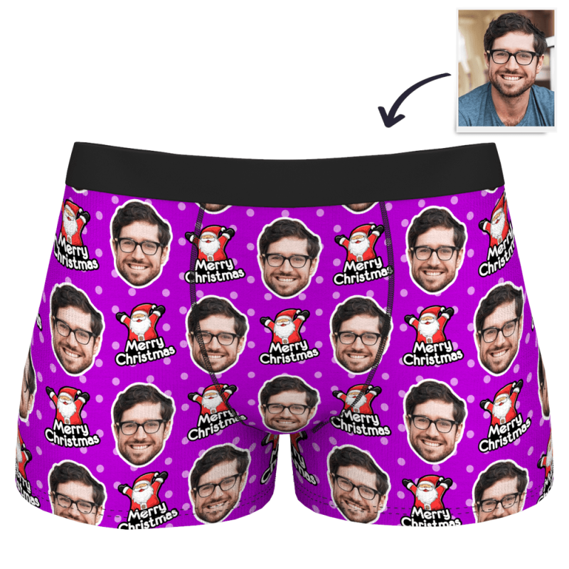 Boxer Brief with Face – Christmas Santa Claus