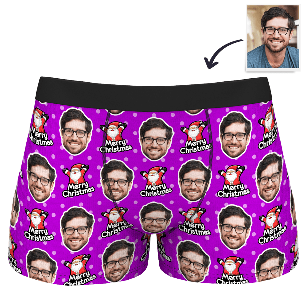 Boxer Brief with Face - Christmas Santa Claus