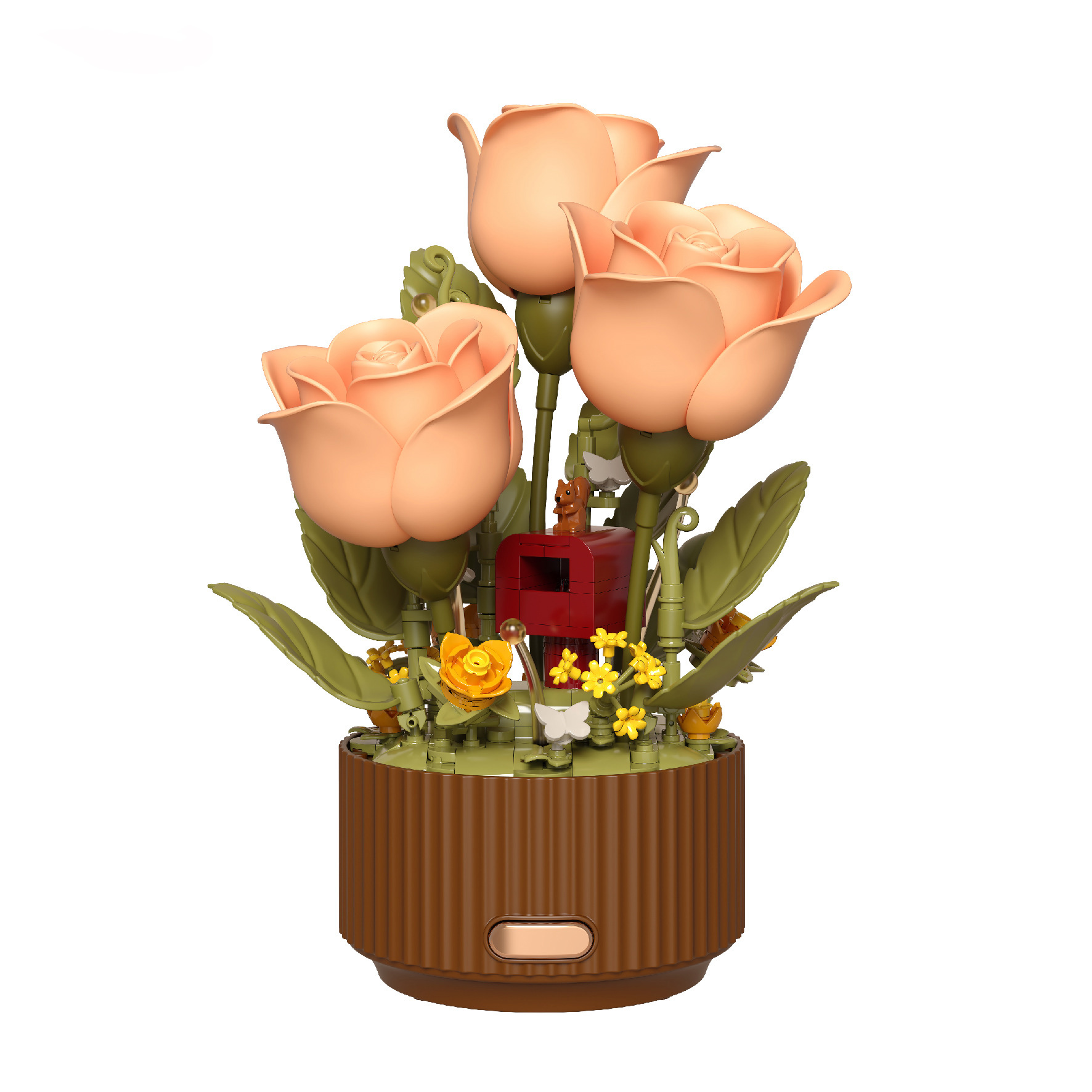 Dynamic Interactive Building Block Rose Lamp Watering Bloom Model Romantic Everlasting Flower Brick Decor DIY Rose Table Gift for Her - Image 5