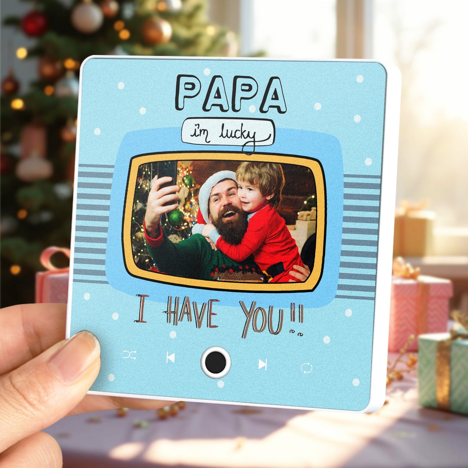 Personalized Music Fridge Magnet Gift for Dad Custom Music Magnets Can Play Songs Christmas Gifts Family Gifts - Image 2