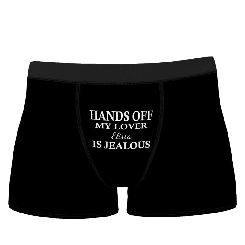 Anniversary Gift Men’s Boxer Brief with Name – Hands Off