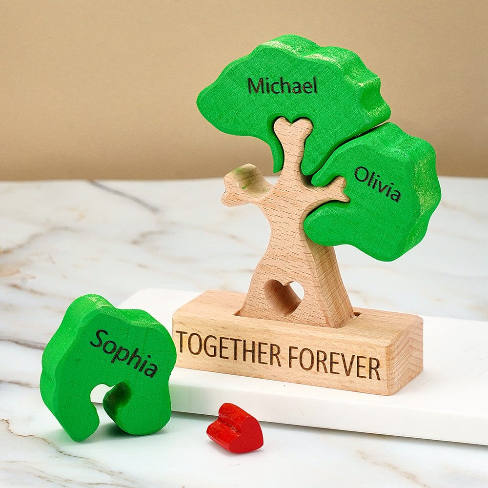 Wooden Family Tree Puzzle Custom Names Home Decor House Warming Gifts - Image 3