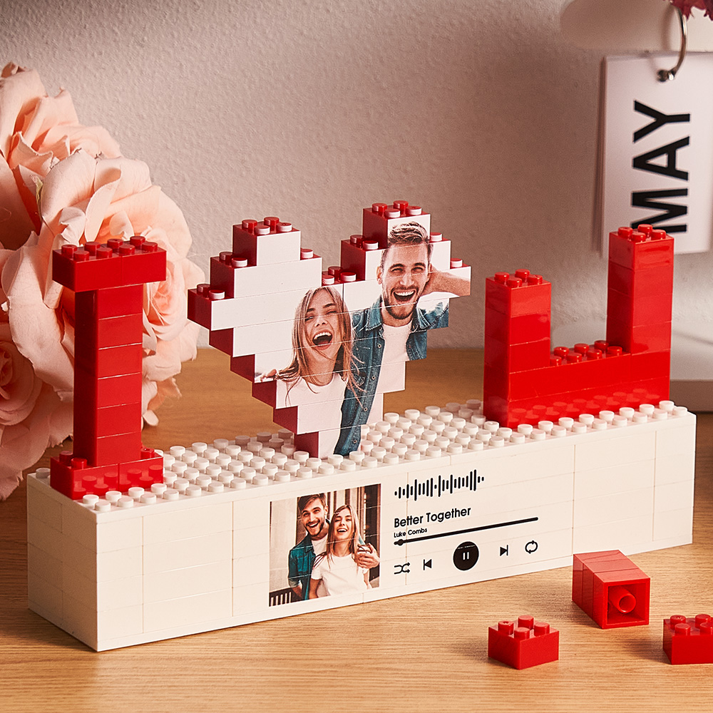 Personalized I Love You Photo Building Brick Puzzles Spotify Code Music Photo Block Gift for Lover - Image 4