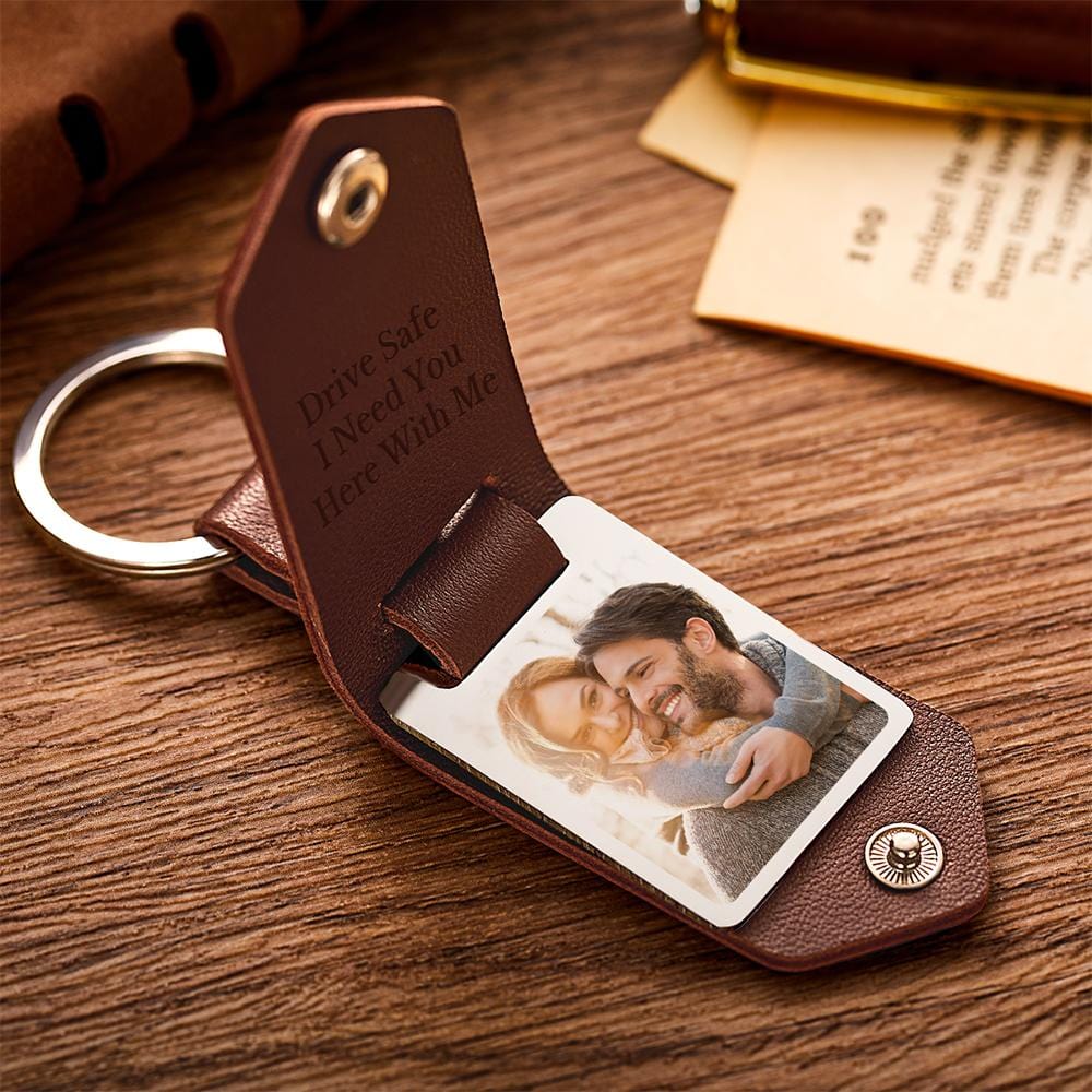 Drive Safe Keychain Personalized Leather Keychain Photo Calendar Keychain For Boyfriend Husband - Image 2