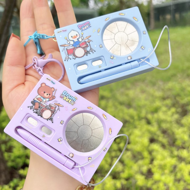 Cute Mini Electronic Drum Set Keychain Portable Pocket Musical Toy Fidget Keychain Pendant For Kids Teens And Music Lovers 9