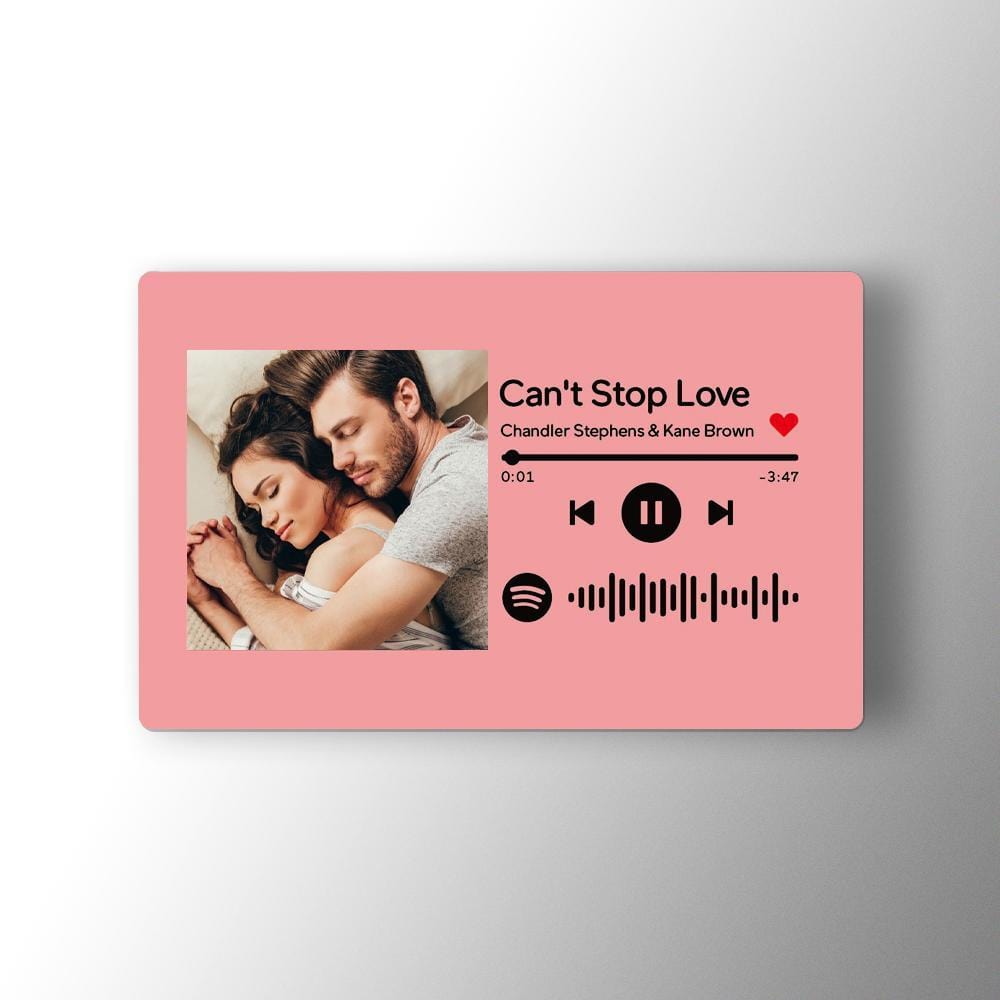 Custom Spotify Music Code Wallet Card Personalized Message Card Pink