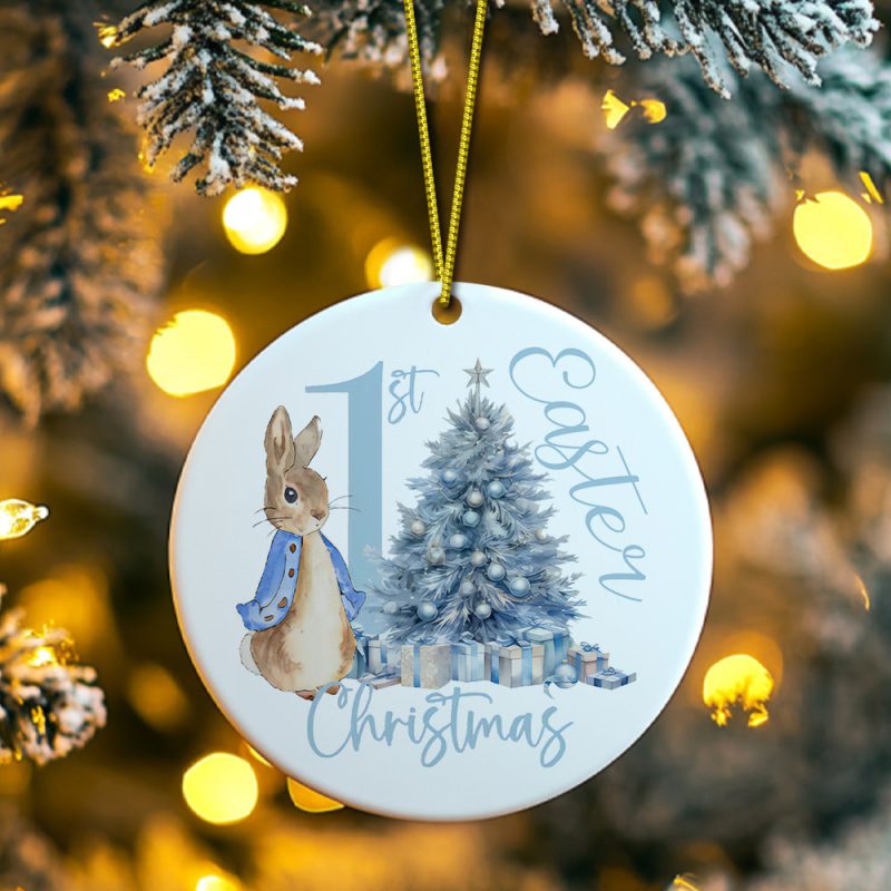 Personalized Baby’s First Christmas Ornament Cute Rabbit Ornament for New Baby Christmas Gift