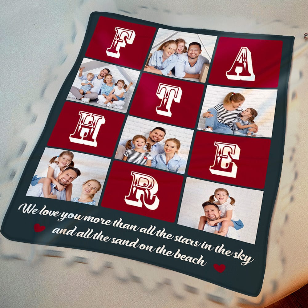 Father's Day Blanket Gift Personalized Photos Dad Blanket the Best Gift for Dad - Image 2