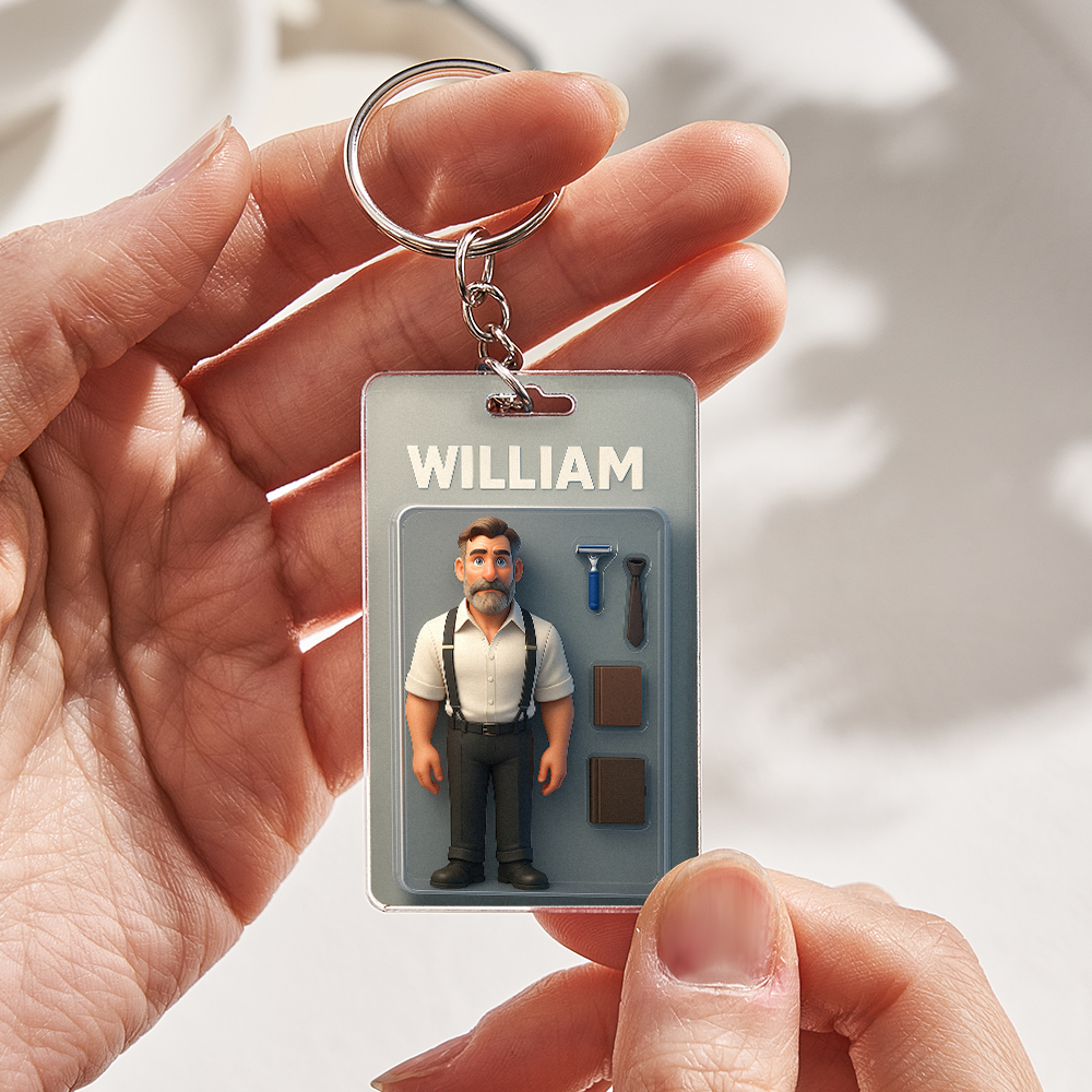 Fully Body Customizable Action Figure Pack Packaging Toy Box Style Art Gift Personalized 2D Printing Acrylic Keychain Gift for Him - Image 2