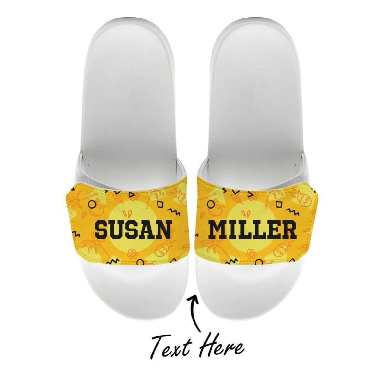 Personalized Name Slide Sandals – Yellow