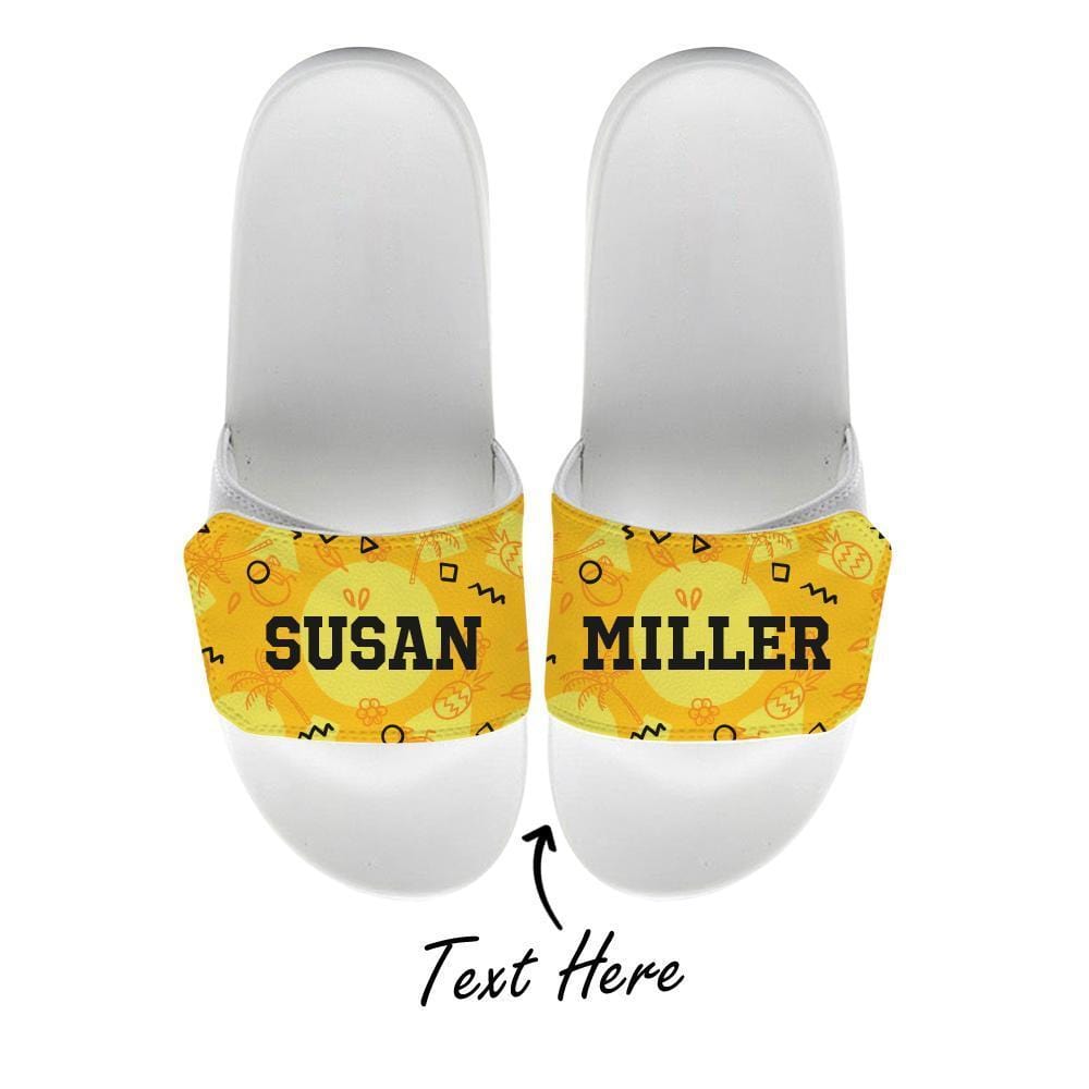 Personalized Name Slide Sandals - Yellow