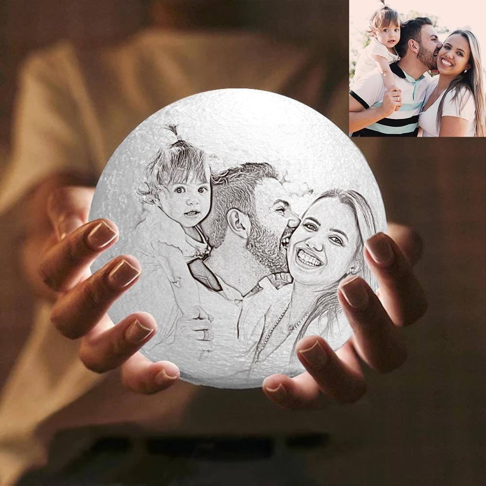 Father's Day Gift Personalized Moon Lamp - Tap Three Colors - Image 5