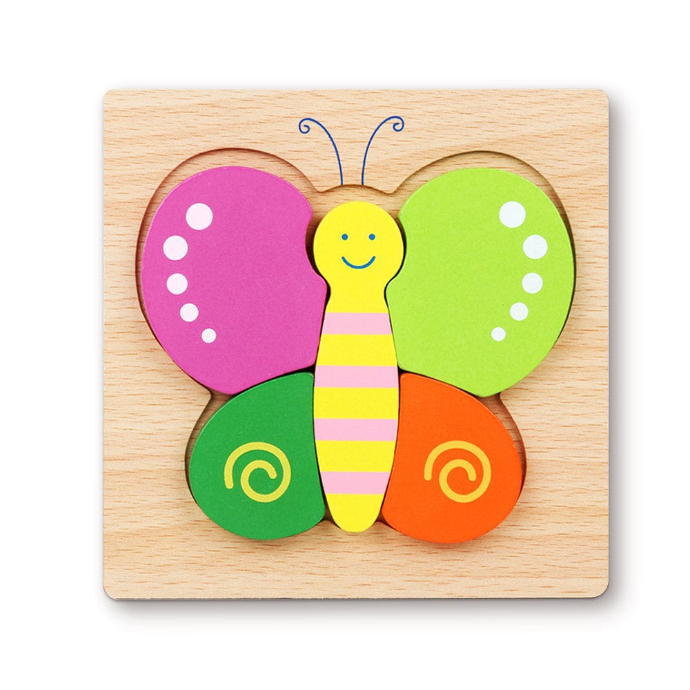Wooden 3D Jigsaw Puzzle Butterfly Shape Puzzles Educational Learning Montessori Toys for Toddlers - Image 2