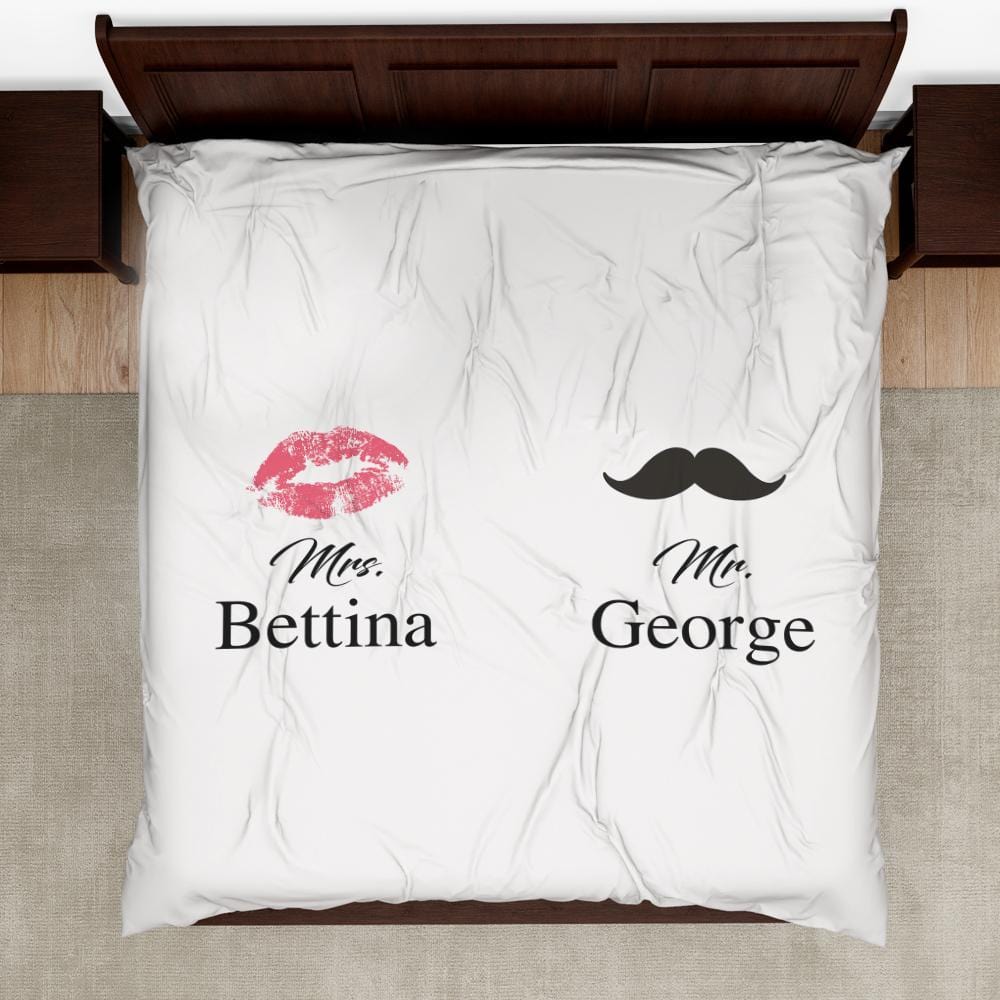 Custom Name Duvet Cover Double Bedding Set Wedding Gifts Valentines Day Gifts - Image 2