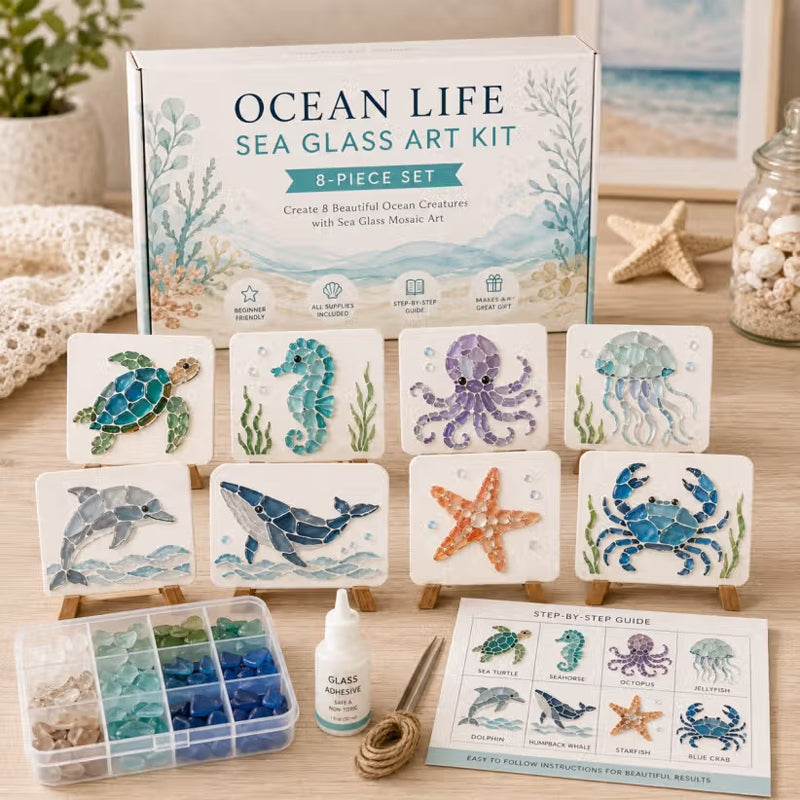 DIY Sea Glass Art Kit Marine Life DIY Sea Glass Art Kit Create a Stunning Mosaic Masterpiece