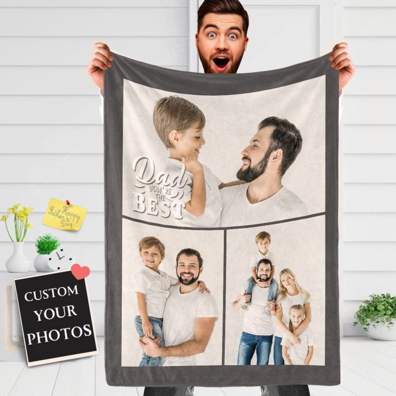 Father’s Day Blankets Personalized Blankets for Dad Custom Photo Blanket for Dad the Best Gift for Dad