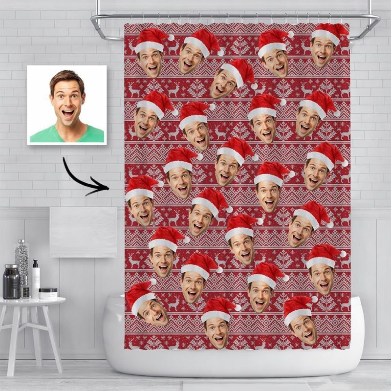 Personalized Bathroom Curtains Christmas Shower Curtains Custom Bathroom Curtains