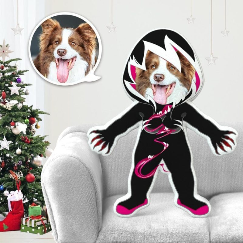 Dog Face Pillow Pet Photo Pillow Gifts for Dog Lovers Gwenom Costume