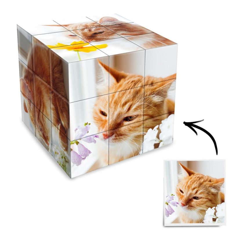 Custom Photo Rubic’s Cube Pet Memorial Gift For Pet Lovers