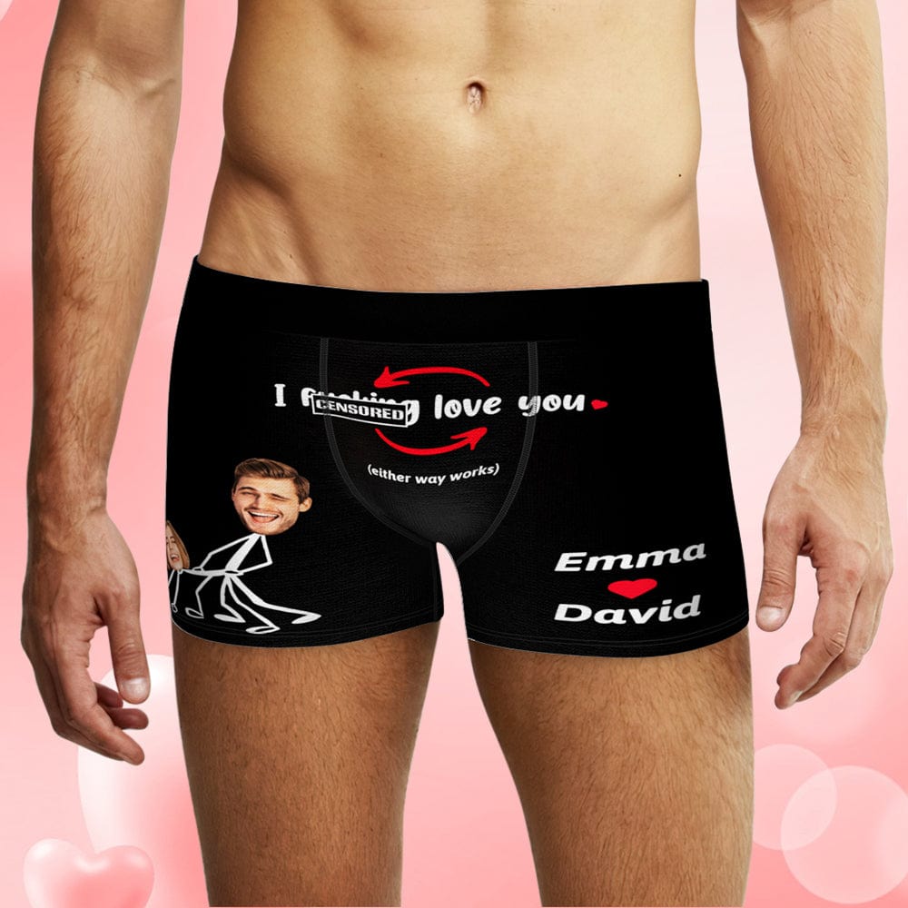 Custom Face Boxer Briefs Personalized Underwear I Love You Valentine's Day Gifts for Him - Image 2