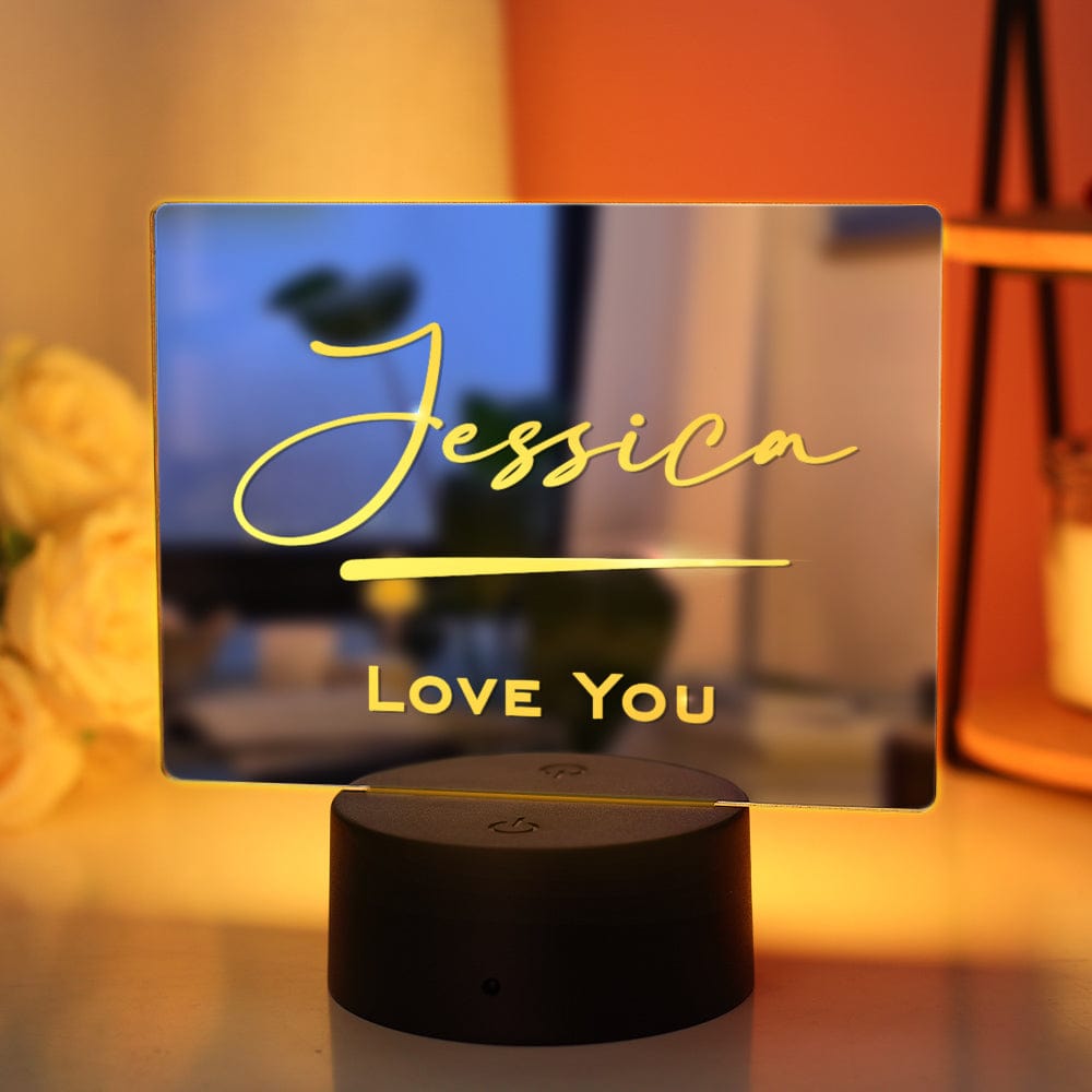Custom Engraved Mirror Lamp Colorful Night Light Home Gift - Image 2