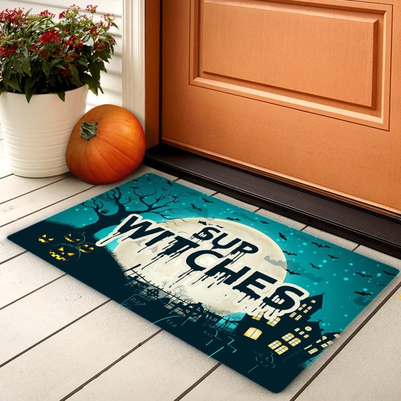 Halloween Door Mat Scary Atmosphere Floor Mat Welcome Mat Halloween Decor