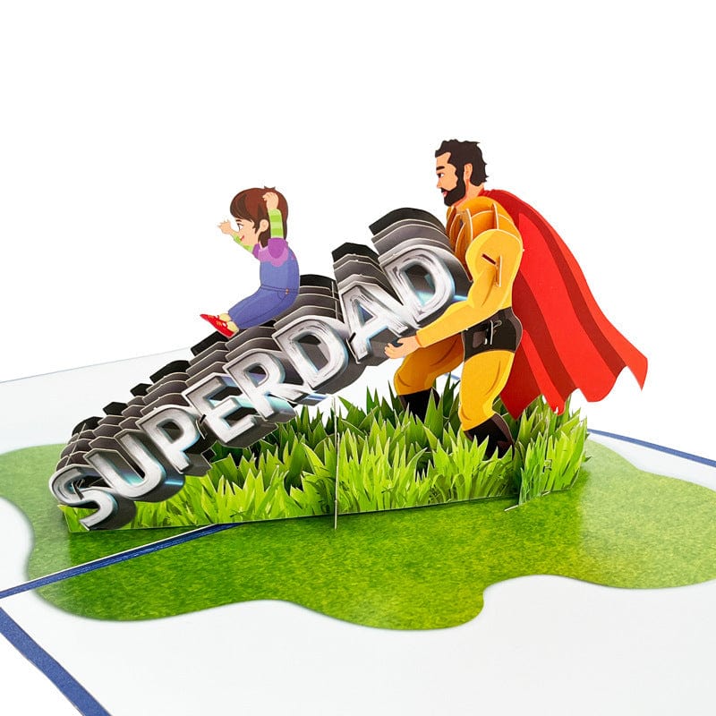 Father's Day Card 3D Pop Up Card Super Dad Greeting Card for Him
