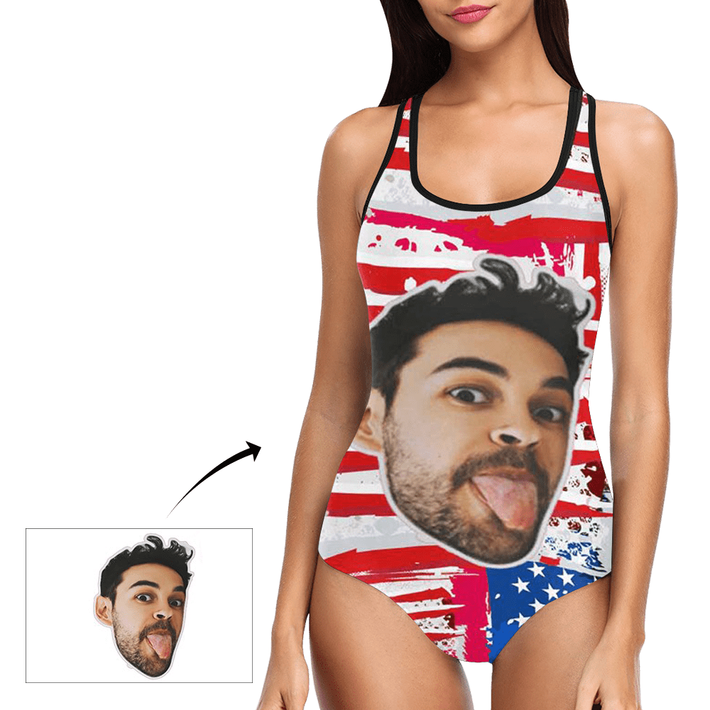 Custom Printed Swimsuit Custom Swimming Suits Gift For Girlfriend - USA Flag